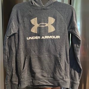 Boys Under Armour Hoodie in blue/grey. Size YLG